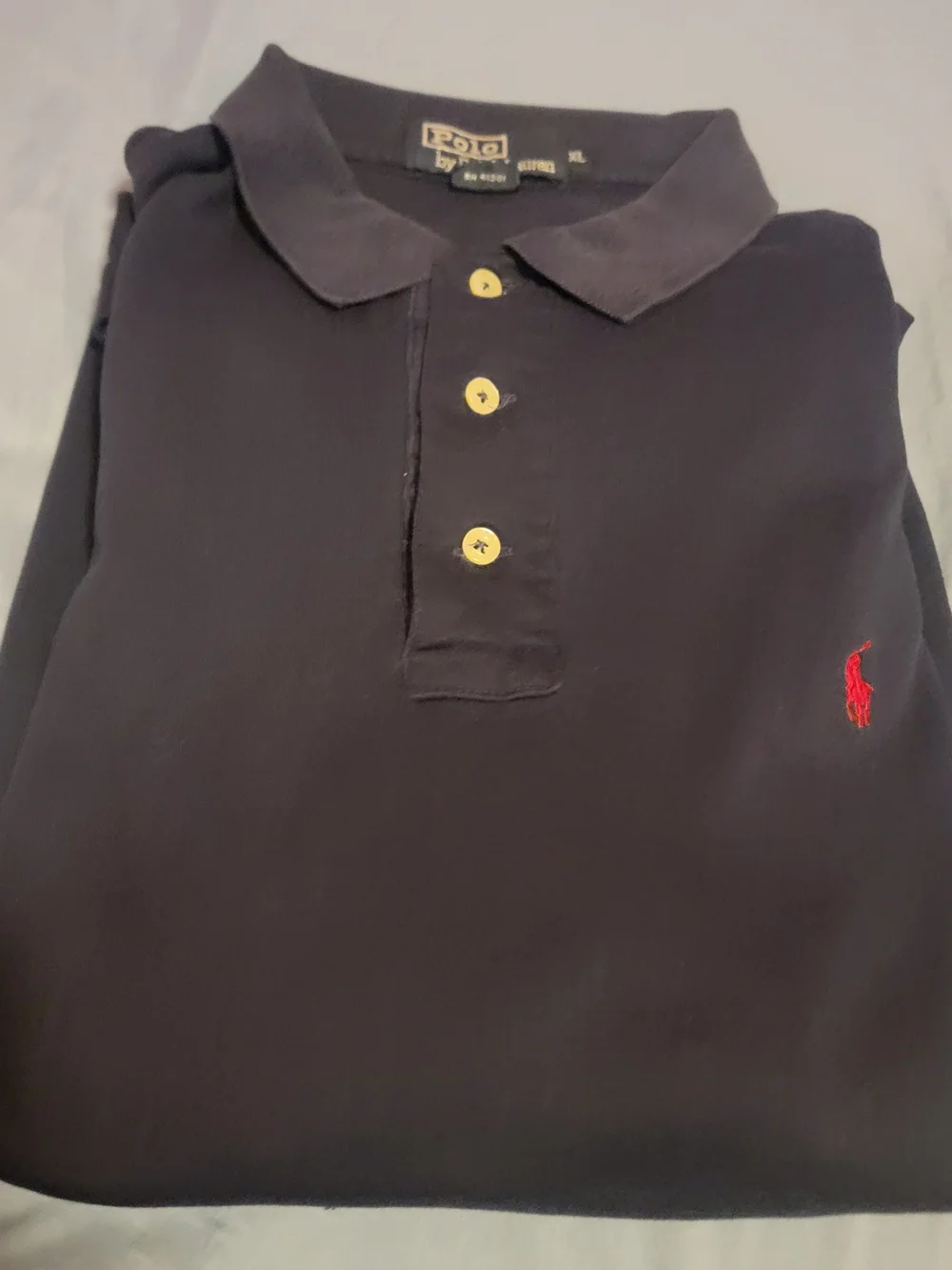 Ralph Lauren Navy Polo with Red Pony Embroidery